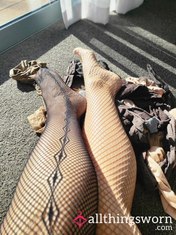 Well Worn Premium  Diamond Pattered Black Or Nude Cla**ic Grid Fish Nets.