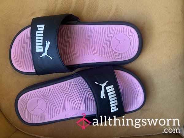 Well Worn Puma Slides