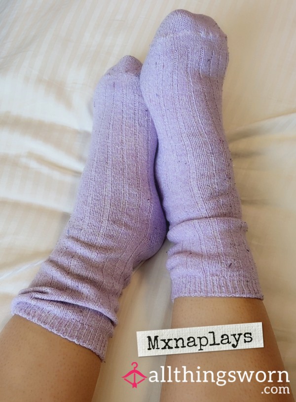 Well Worn Purple Cozy Socks