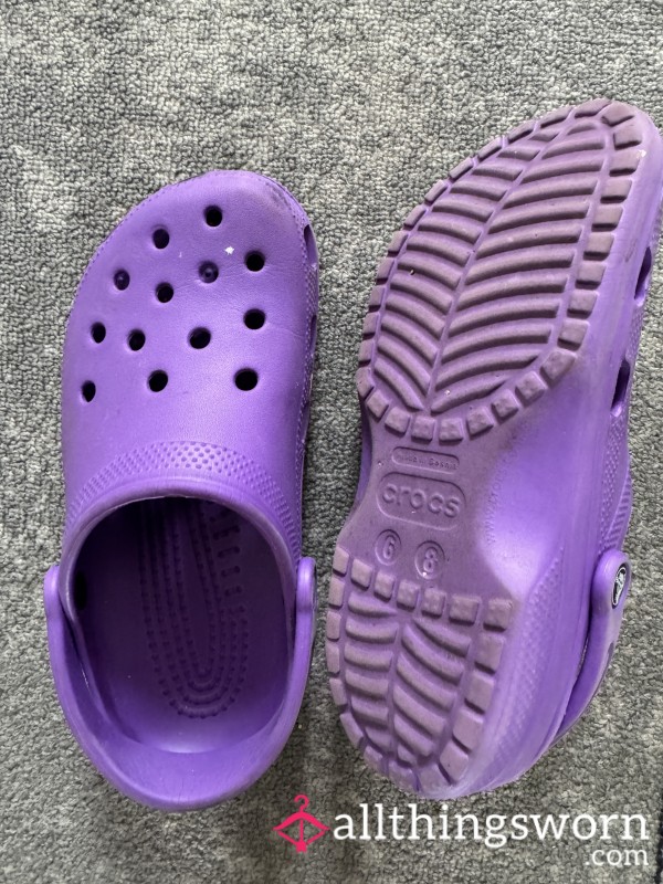 Well-worn Purple Dirty Crocs☺️