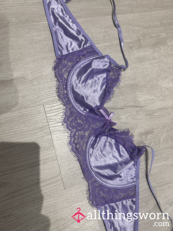 Well Worn Purple Lace Bra