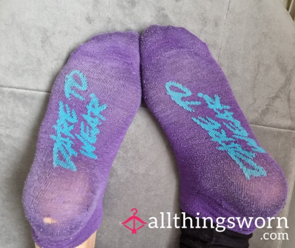 Well Worn Purple Trainer Socks