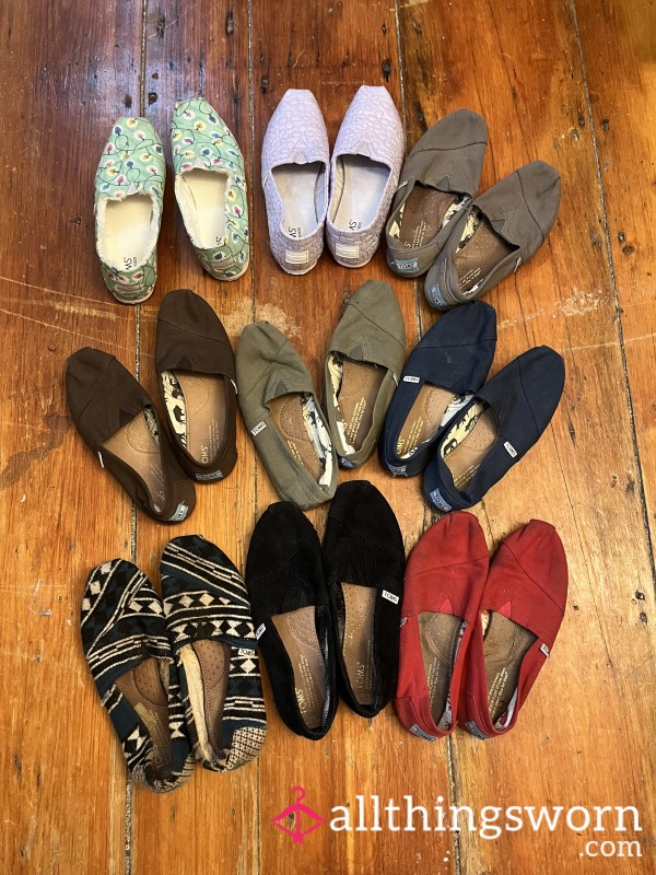 *Currently Stinking Up New Pairs;)* Well Worn Tom Slip-ons (Main Listing)