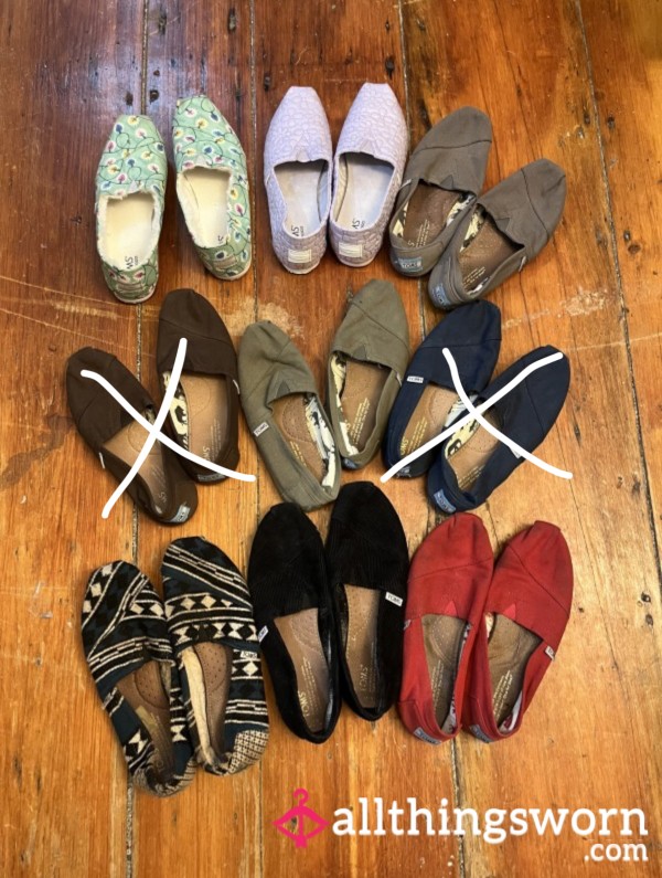 *Currently Stinking Up New Pairs;)* Well Worn Tom Slip-ons (Main Listing)