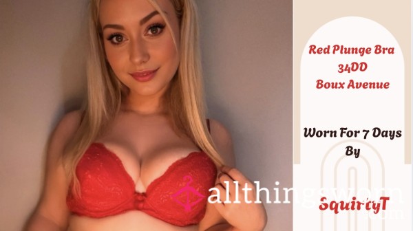 Well Worn Red Boux Avenue Plunge Bra