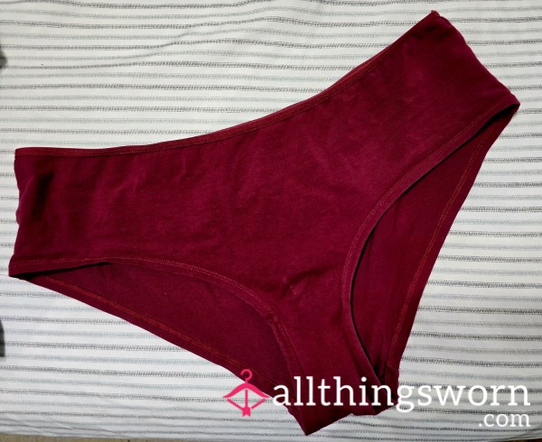 WELL WORN Red Cotton Panties