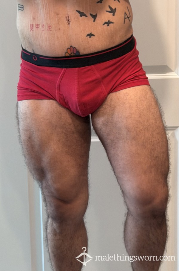 Well-Worn Red Performance Boxer Briefs | Vibrant Crimson & Black