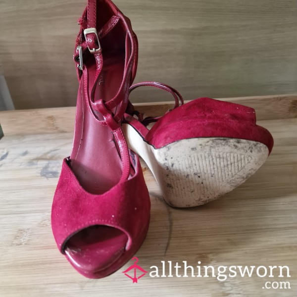 Well Worn Red Stilettos! Size 3 And A Half