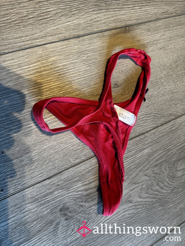 Well Worn Red Thong