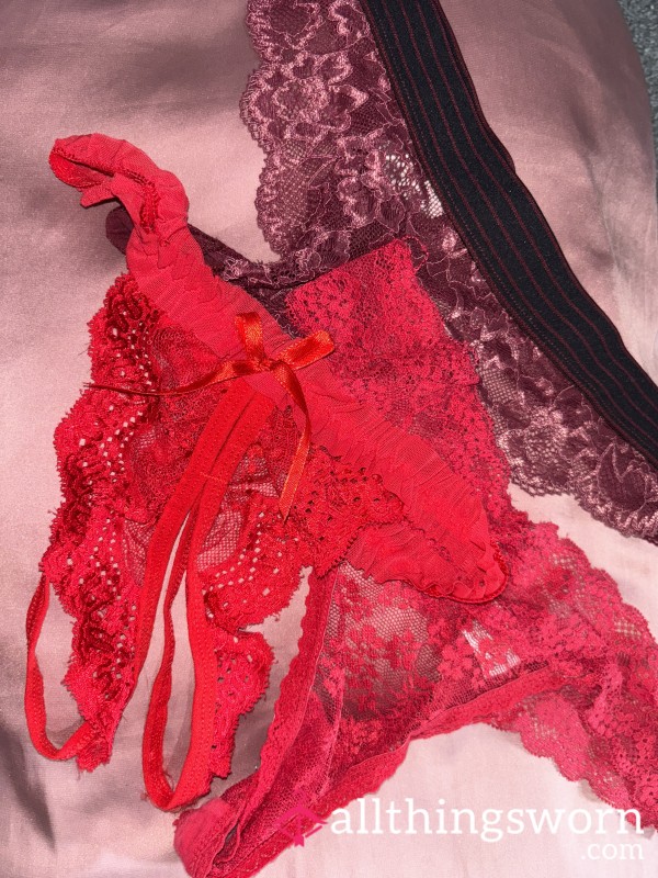 Well Worn Red Thong Bundle