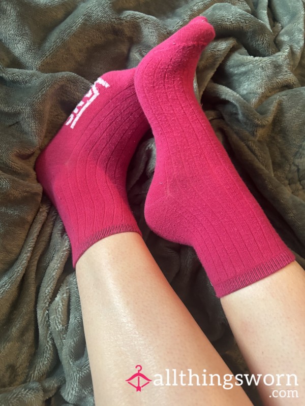 Well-worn Red VANS Socks