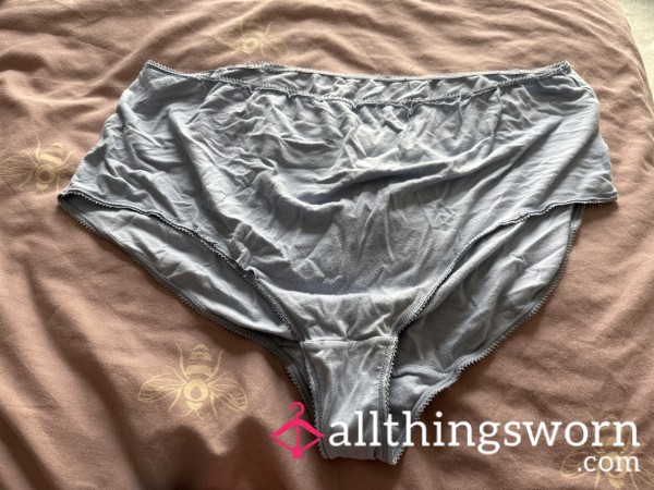 Well Worn Ripped And Freyed Light Blue Cotton Knickers
