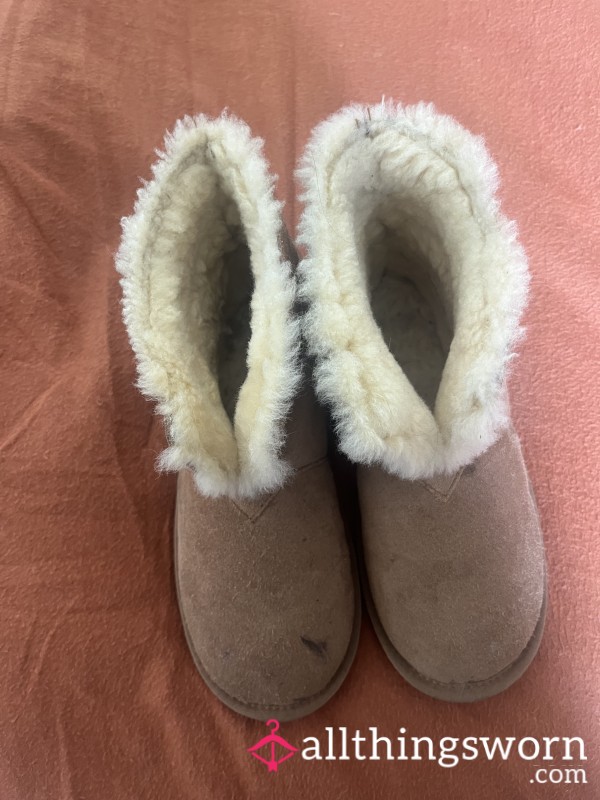 Well Worn Sheepskin Slippers