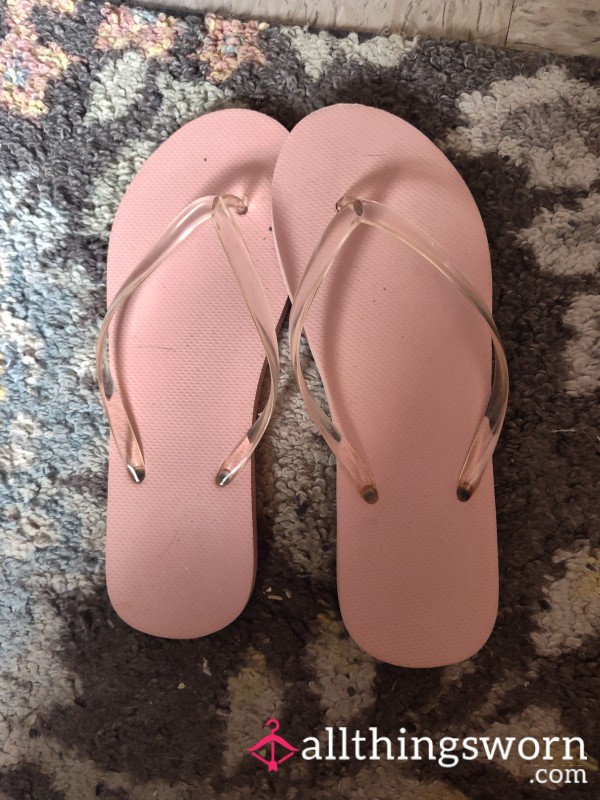 Well Worn Shower Flip Flops