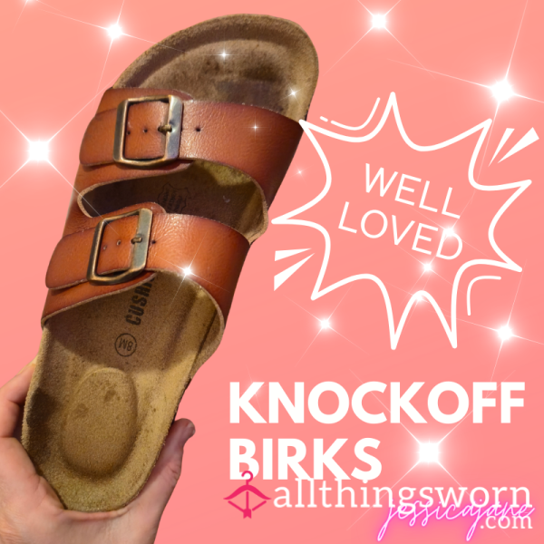 🗣WELL WORN SLIDES WITH FOOT IMPRESSIONS 👀