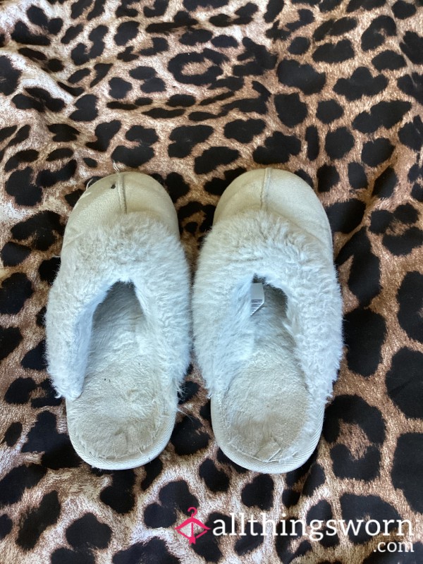 Well Worn Slippers 🖤 UK Size 5 – Soft & Heavily Used