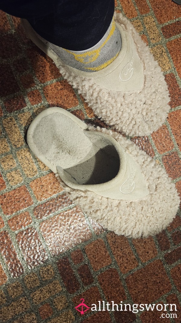 Well Worn Smelly Pink Fluffy Slippers