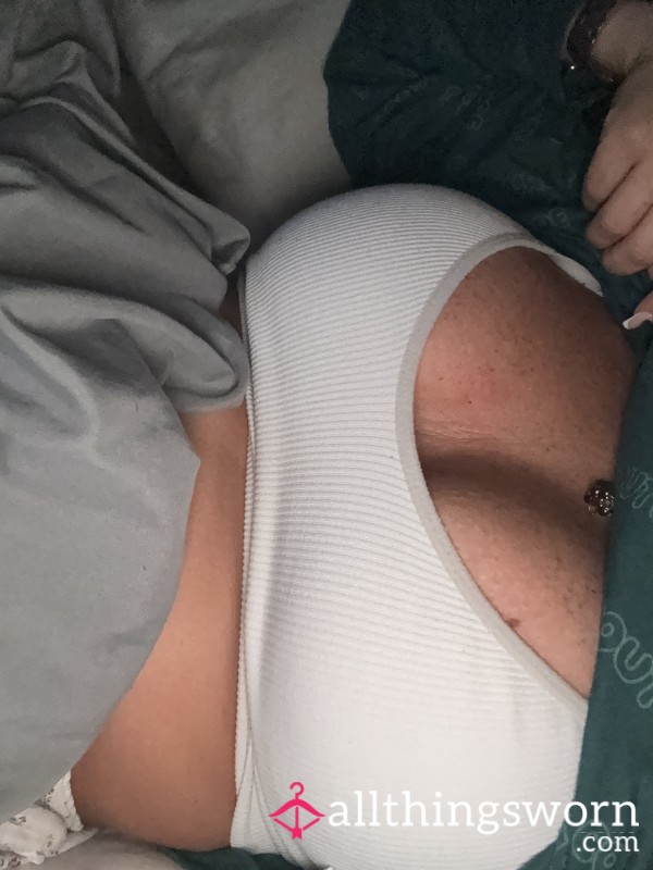 Well Worn White Sports Bra I Wear Most Days.