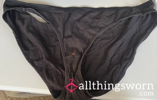 Well Worn Stained Black Panties