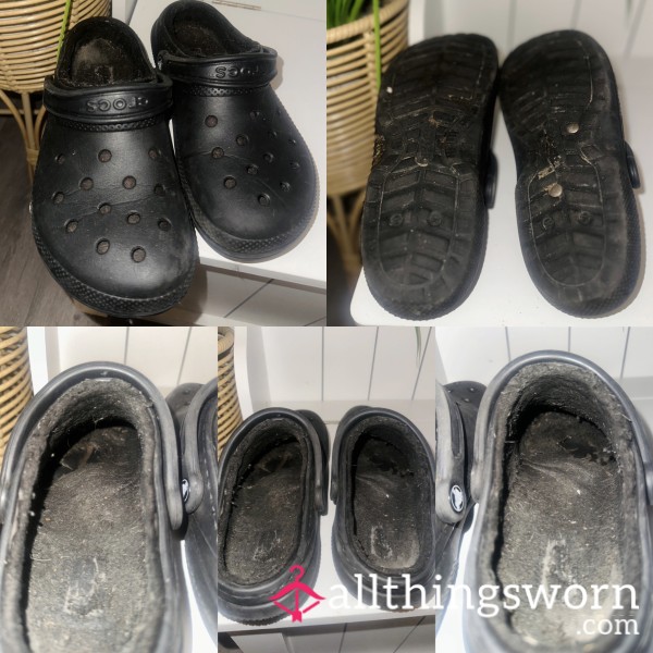 Well Worn Stinking Lined Crocs Size 6 🐊