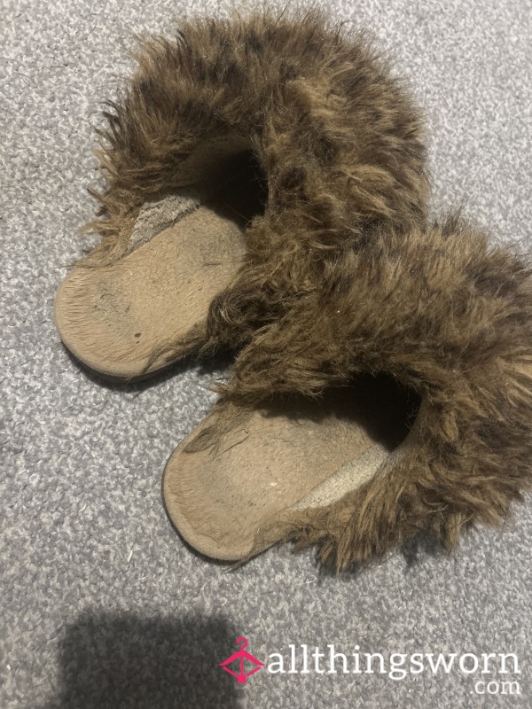 Well Worn Stinky Fluffy Slippers