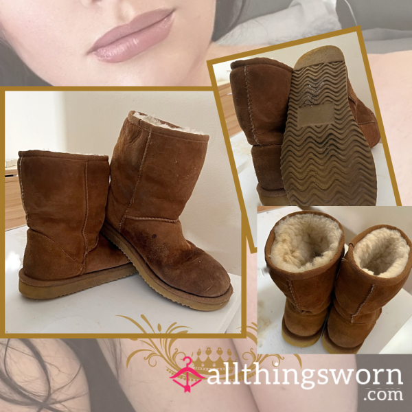 WELL WORN STINKY FUR LINED BOOTS 🤎 UK Size 4.5