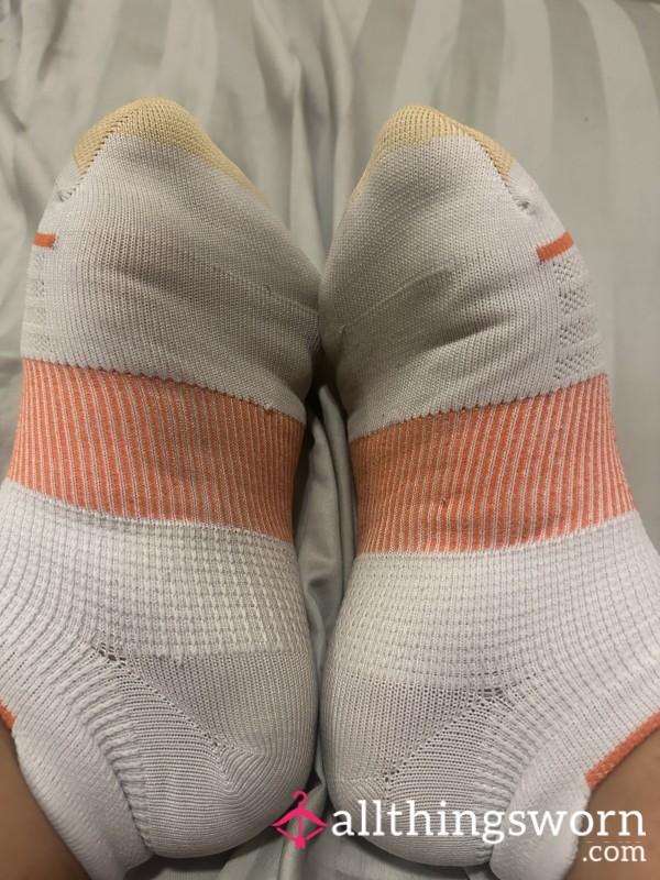 Well Worn Stinky White Striped Socks