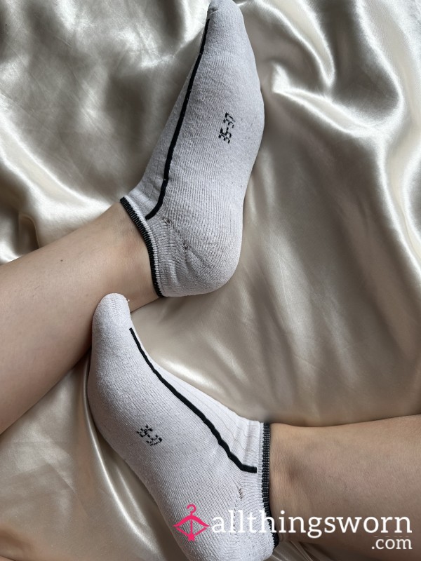 Well Worn Sweaty Gym White Socks