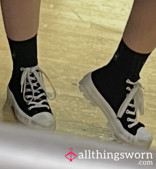⛓️😈 Well Worn Sweaty Platform Gym Converse 😈⛓️ - 2 Years Of Lifting Heavy Weights For A Fat MuscleM0mmy A**