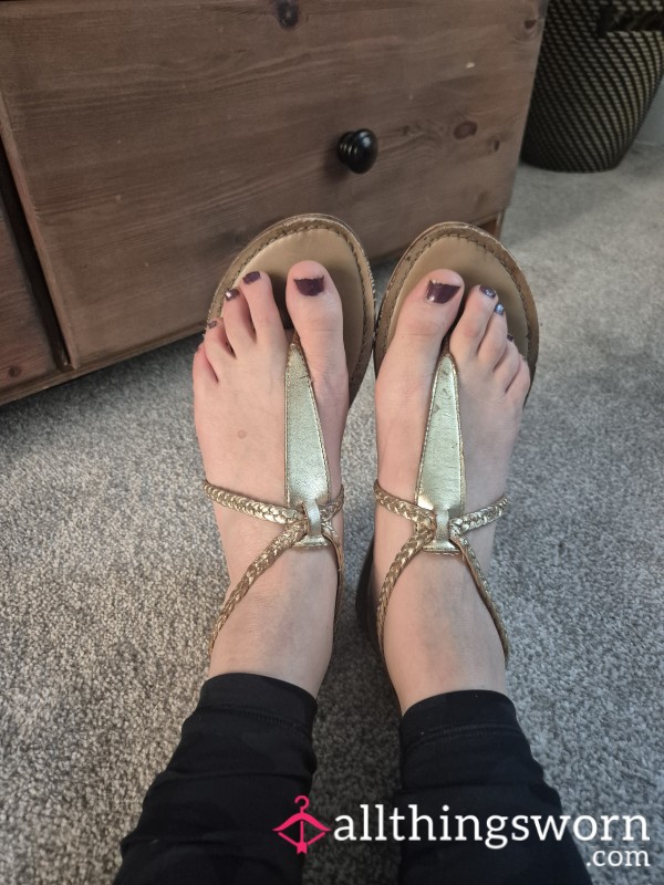 Well Worn Sweaty Thong Sandals