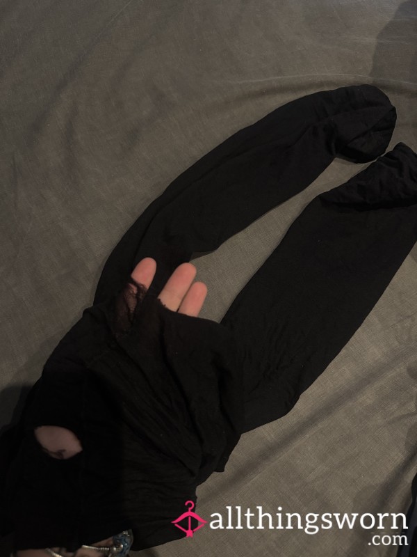 Well-worn Tights, Ripped For Easy Access ;)