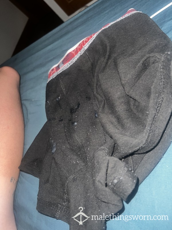 Well Worn Tommy Hilfigure Branded Boxers With C*m In Them