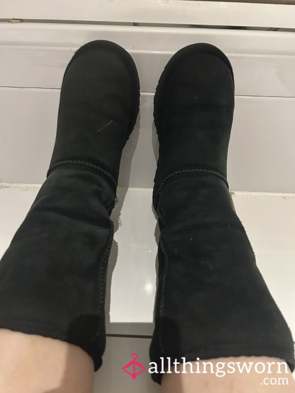 Well-worn Ugg Boots Playing With My Little Feet And Talking Dirty