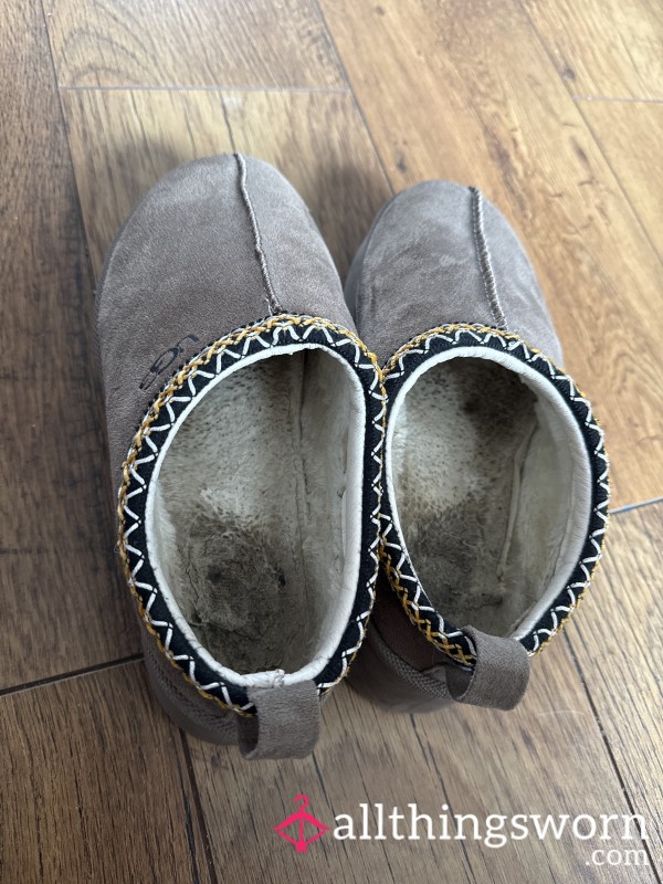 Well Worn Ugg Slippers *never Worn With Socks*