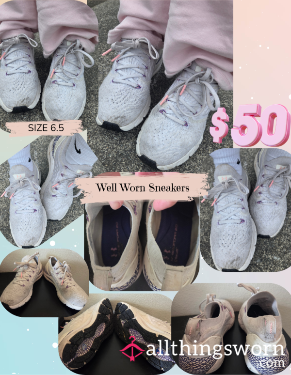 Well Worn Under Armour Sneakers-Free Socks!