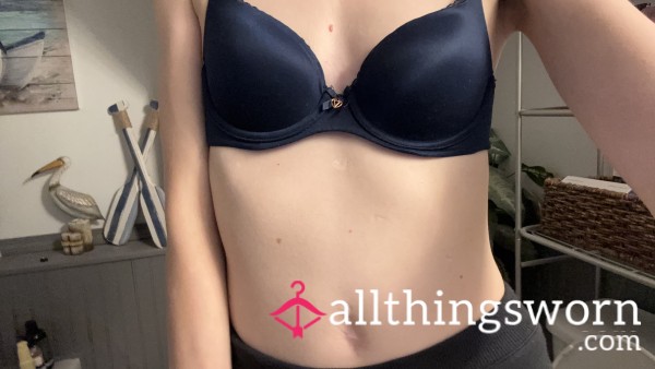 Well Worn Victoria Secret Bare Navy Blue Bra
