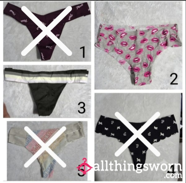 Well Worn Victoria Secret Thongs -Comes With 48 Hrs Wear😜 +$5 Each Additional Day