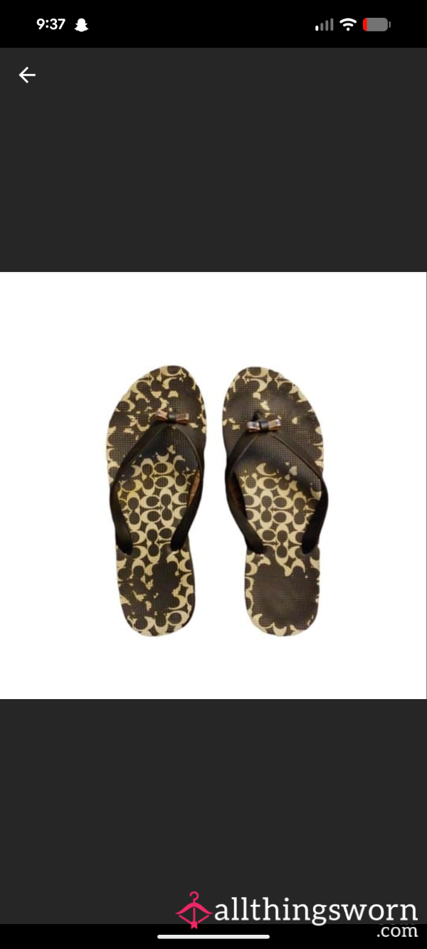 Well Worn Vintage Coach Brand Flip Flops Sandals💋