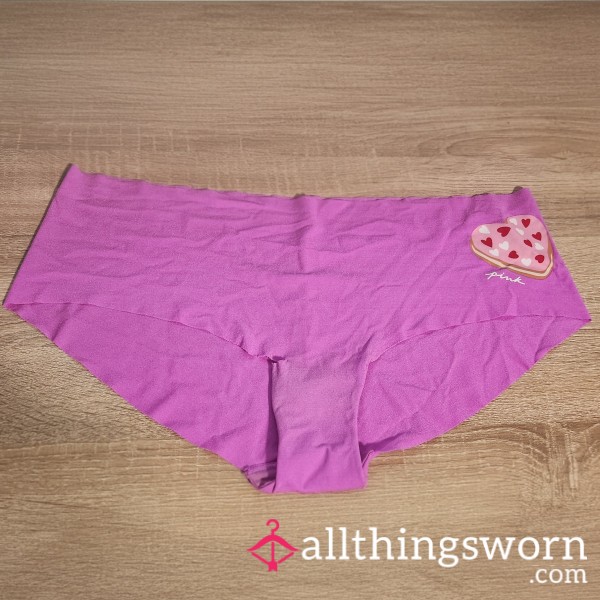 Well-worn VS Purple Smooth Cheekies With Pink Heart Cake