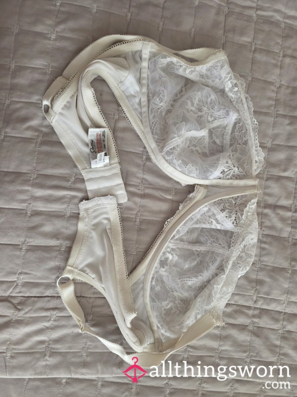 Well Worn, Well Scented, Off White Bra.