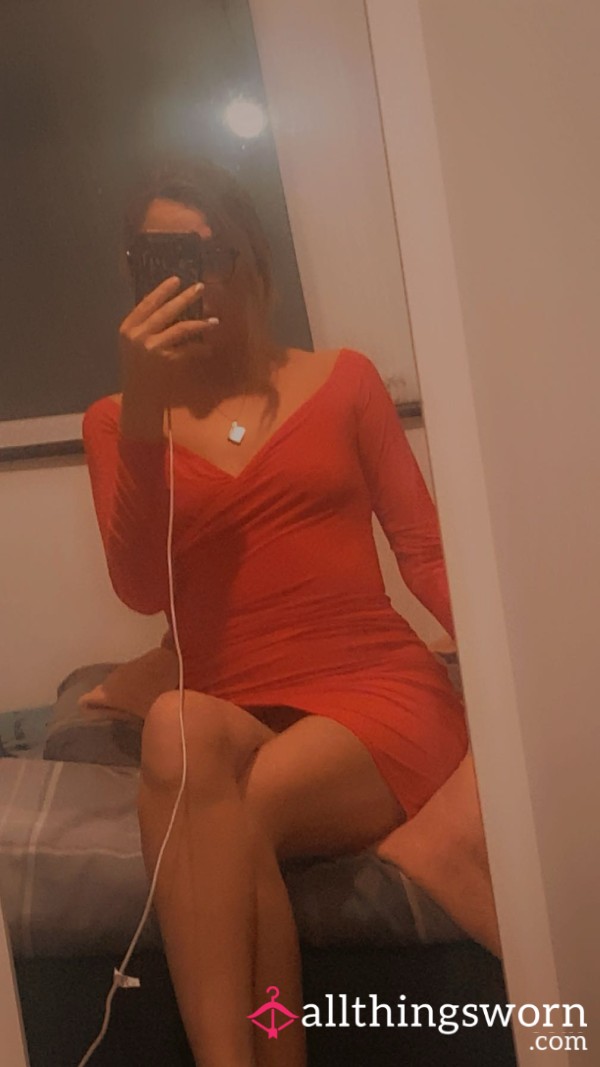 Sale !!!! Pretty Little ,Well-worn, Well-used, Old, Red Dress, Red, Dress, Silk