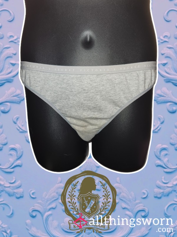 Well-Worn & Well-Used – Stained Grey Cotton VS Briefs