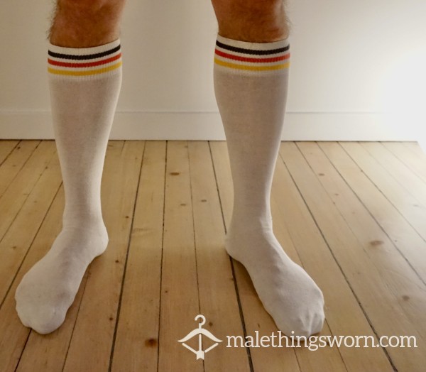 Well-Worn White Adidas Knee Socks – 6 Years Of Sweat & Fun