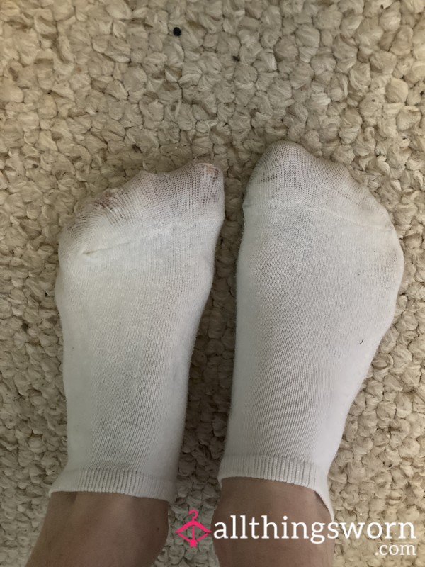 Well-Worn White Ankle Socks