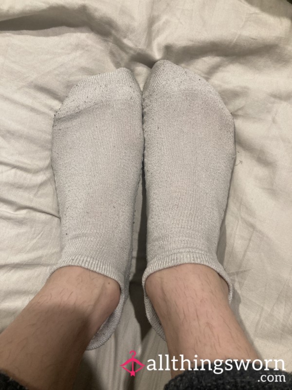 Well-Worn White Ankle Socks