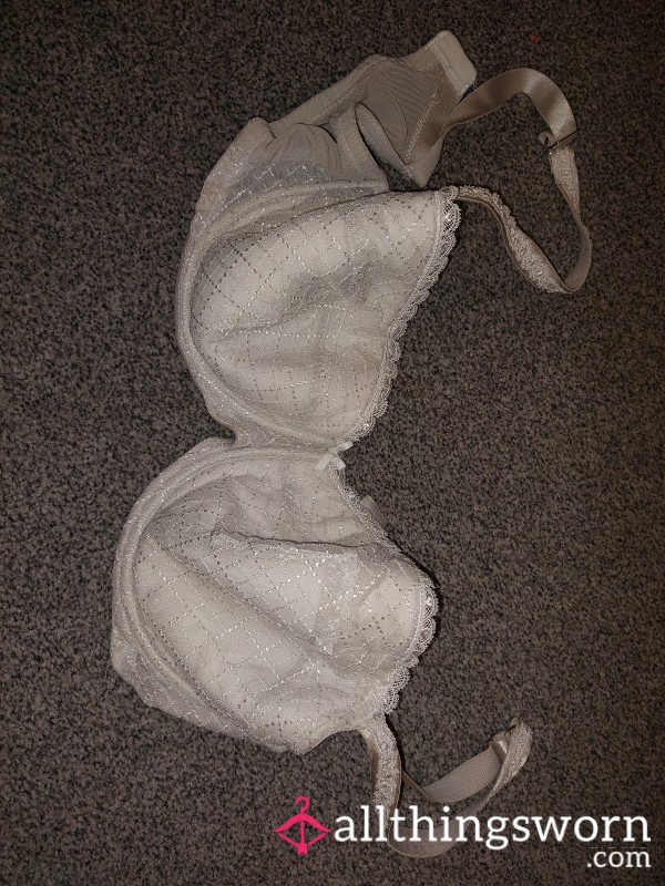 Well Worn White Bra