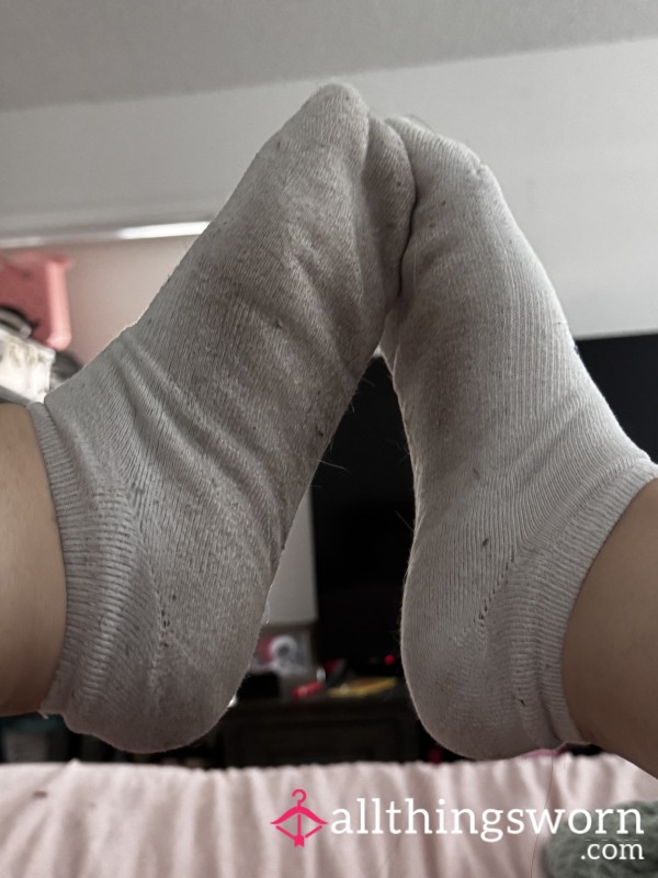 Well Worn White Champion Socks