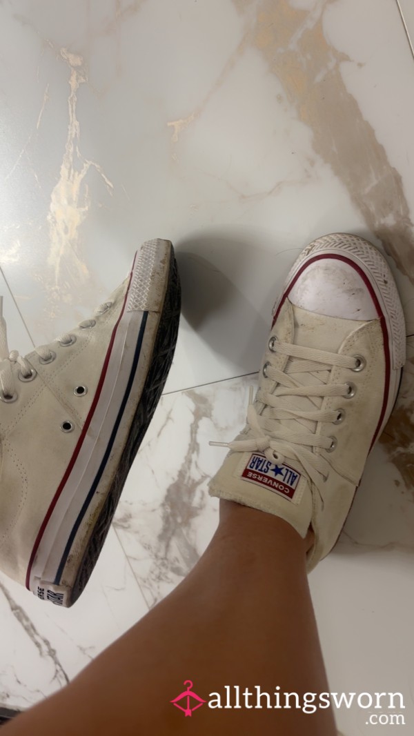 Well Worn White Converse