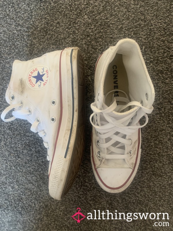 Well-worn White Converse  (UK 5)