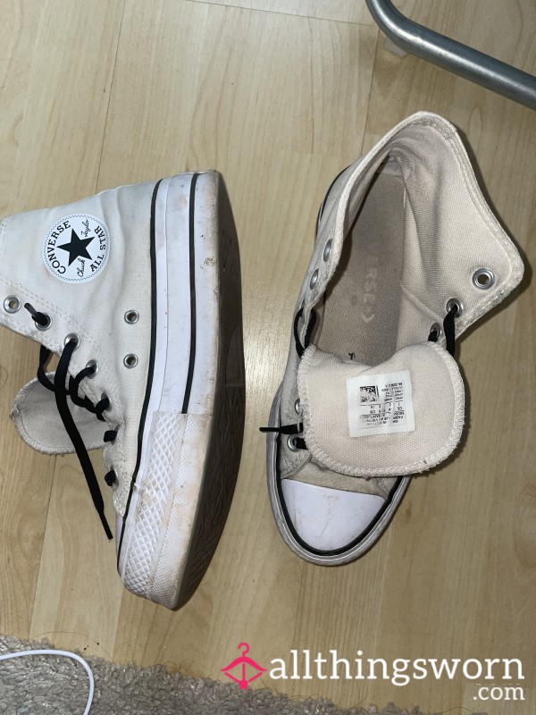 Well Worn White Converses